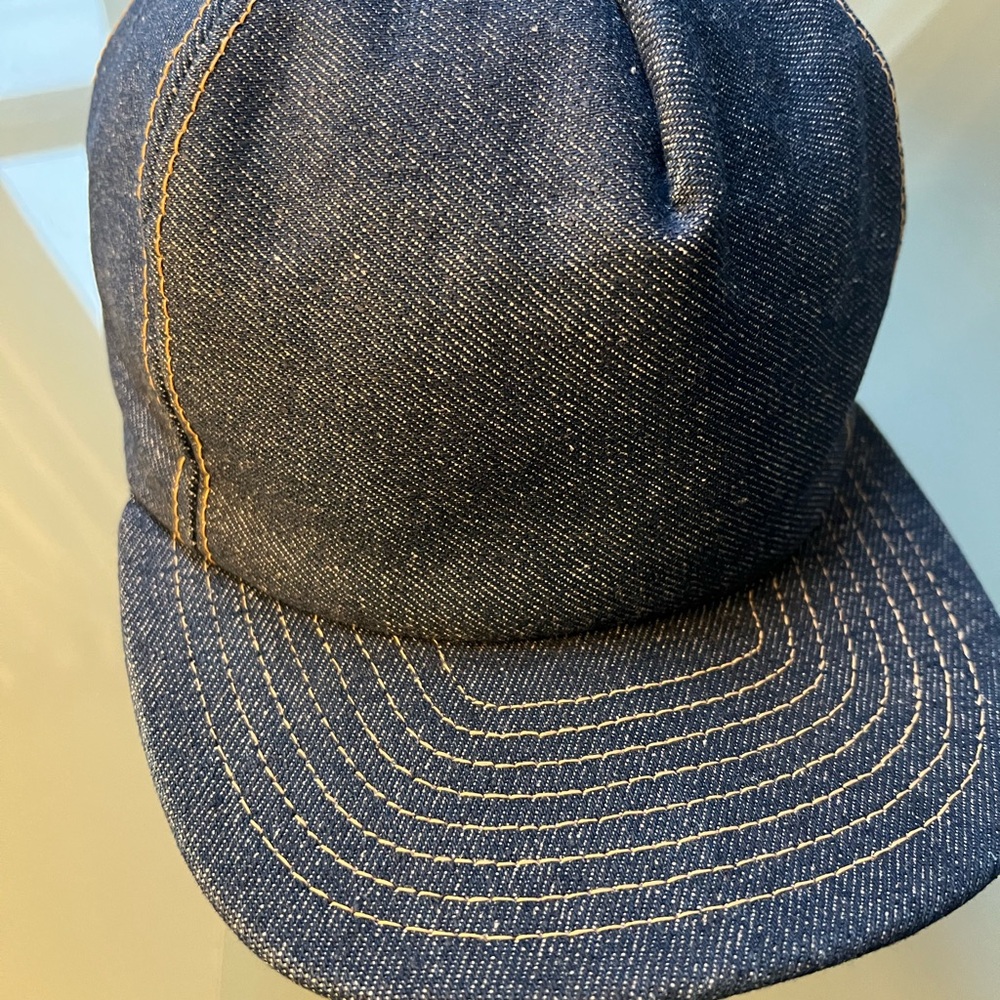 Vintage Blank Denim hat Snap back made in USA 
Louisville MFG